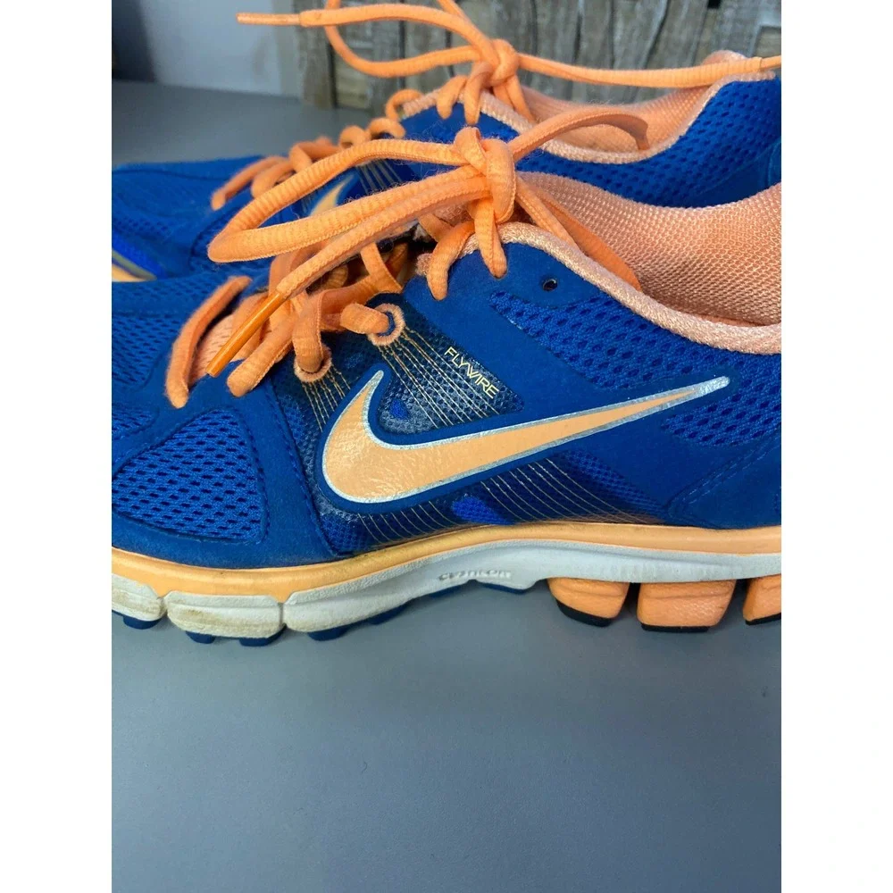 Nike Pegasus 28 Women Running Shoes Blue Orange Flywire‎ Sz 5.5 Athletic